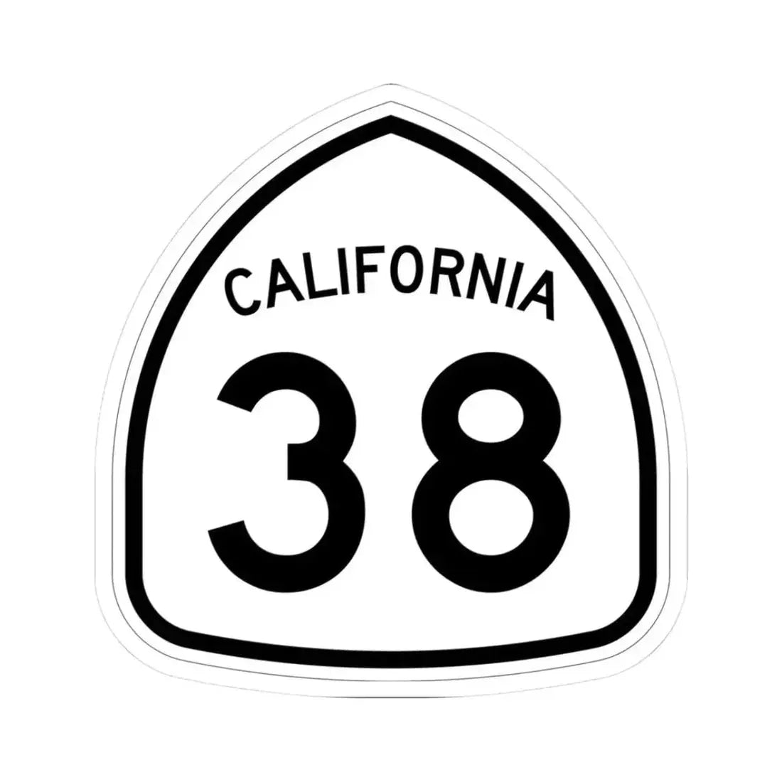 California 38 1957 (California) (Road Sign) STICKER Vinyl Kiss-Cut Decal 3 Inch White - The Sticker Space