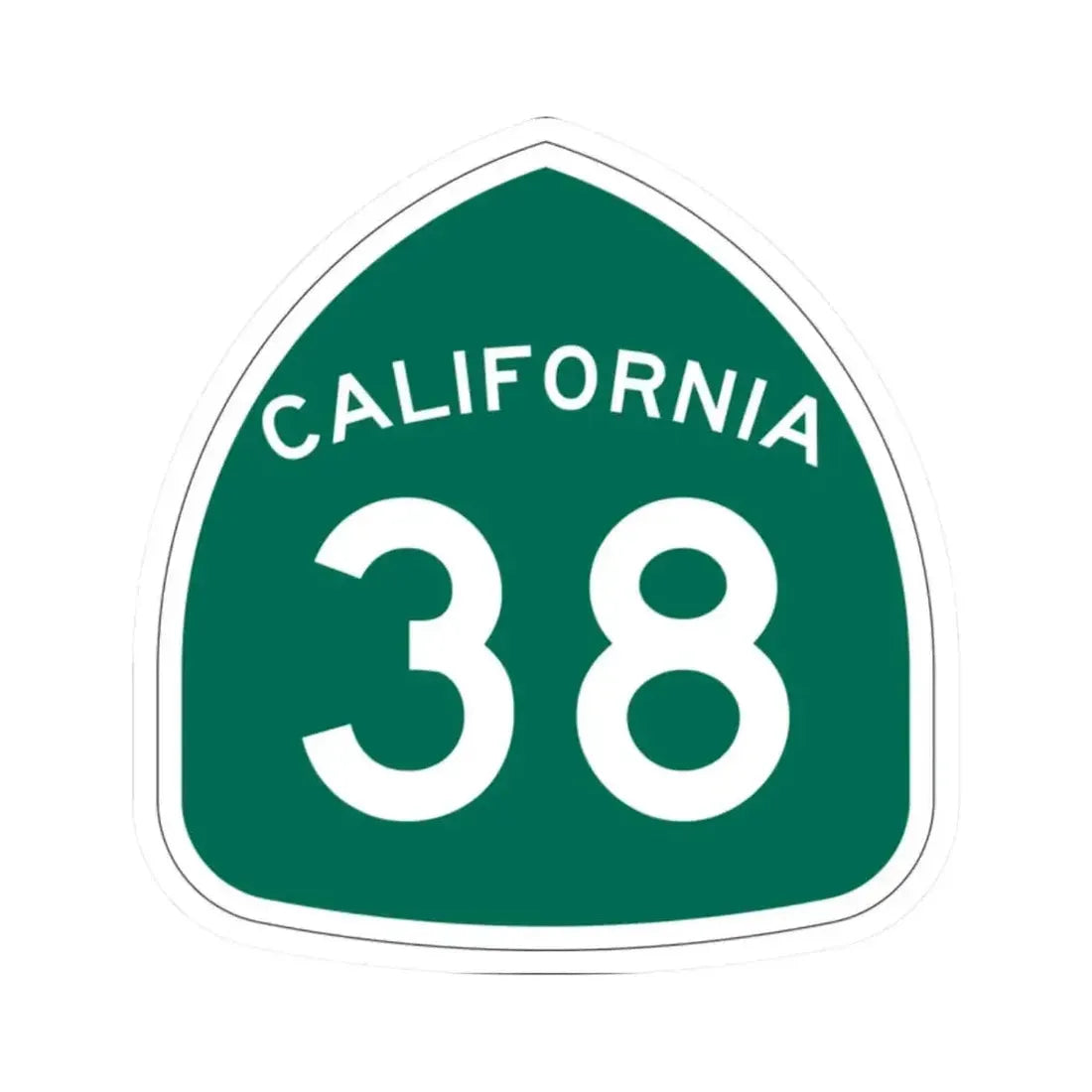 California 38 (California) (Road Sign) STICKER Vinyl Kiss-Cut Decal 2 Inch White - The Sticker Space