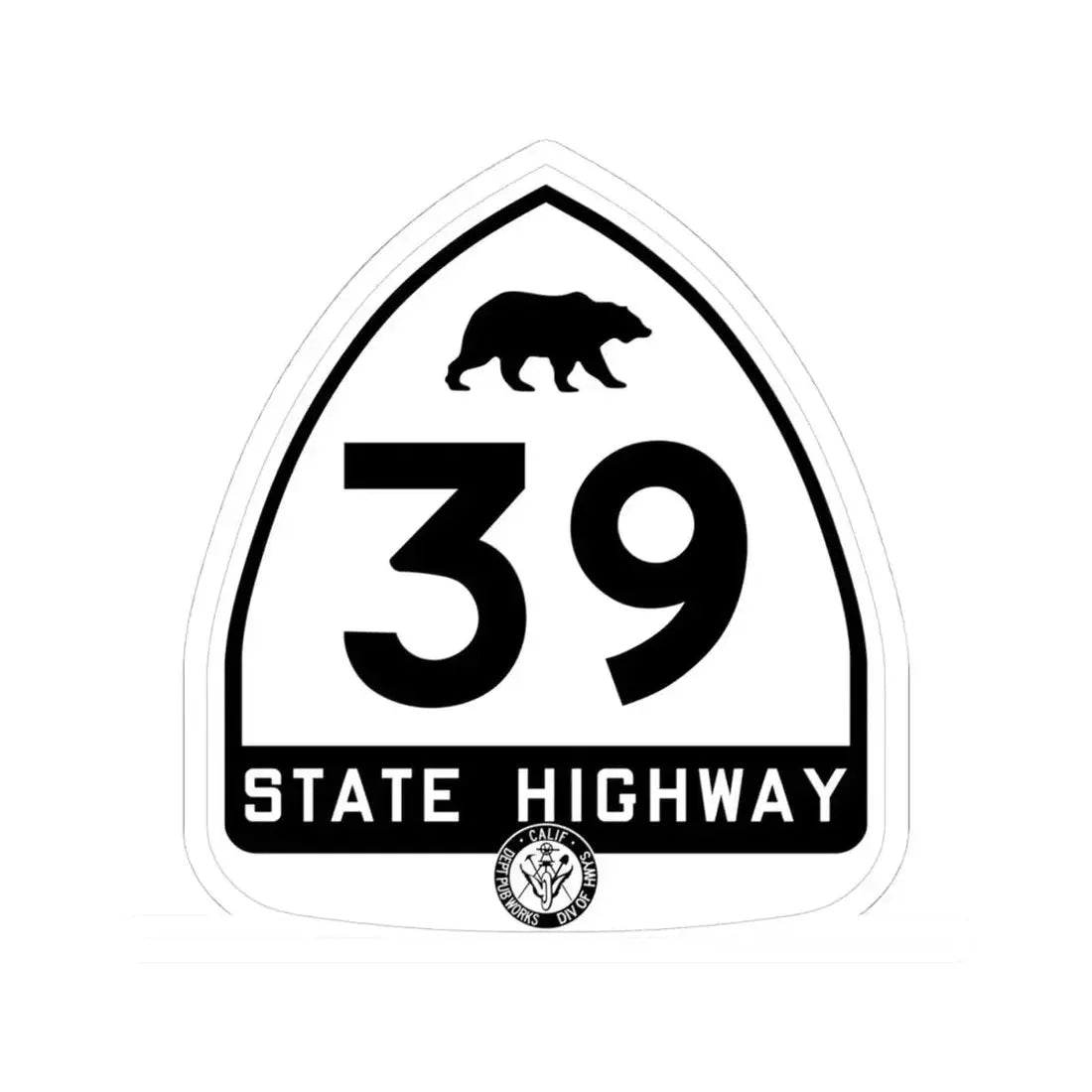 California 39 1948 (California) (Road Sign) STICKER Vinyl Kiss-Cut Decal 4 Inch White - The Sticker Space