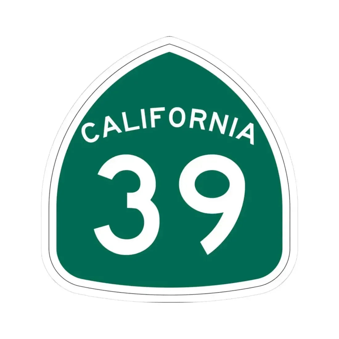 California 39 (California) (Road Sign) STICKER Vinyl Kiss-Cut Decal 3 Inch White - The Sticker Space
