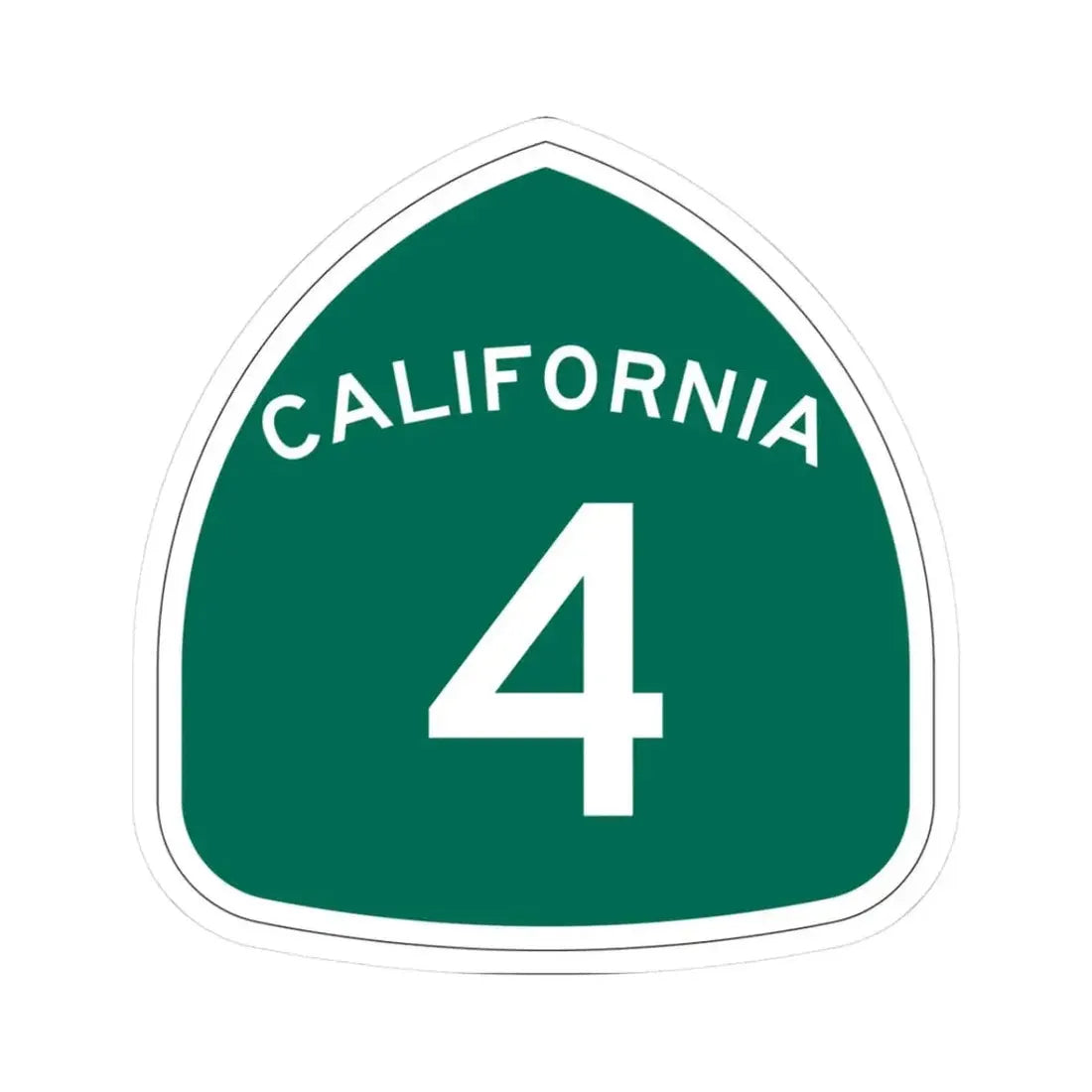 California 4 (California) (Road Sign) STICKER Vinyl Kiss-Cut Decal 3 Inch White - The Sticker Space