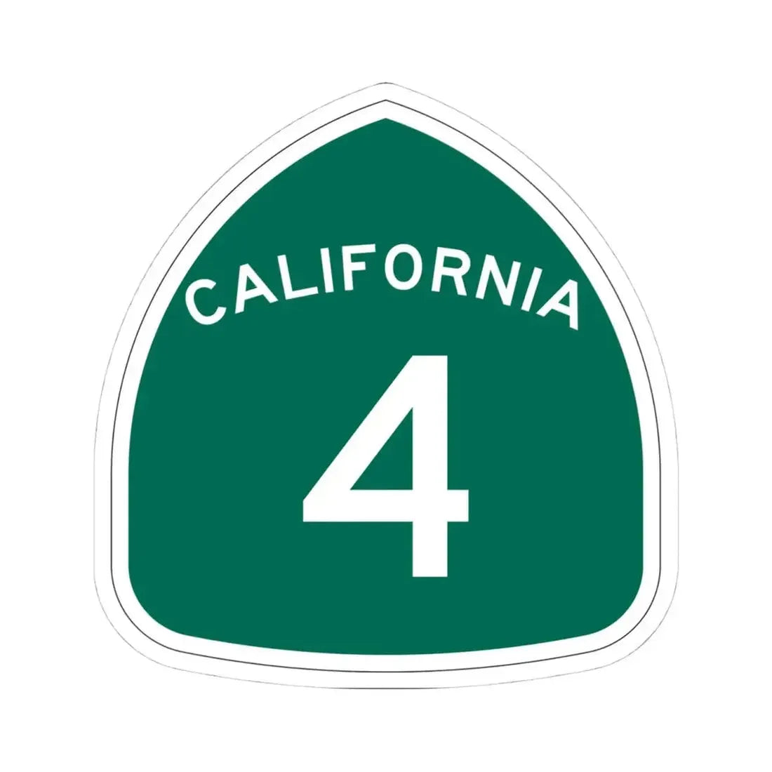 California 4 (California) (Road Sign) STICKER Vinyl Kiss-Cut Decal 4 Inch White - The Sticker Space