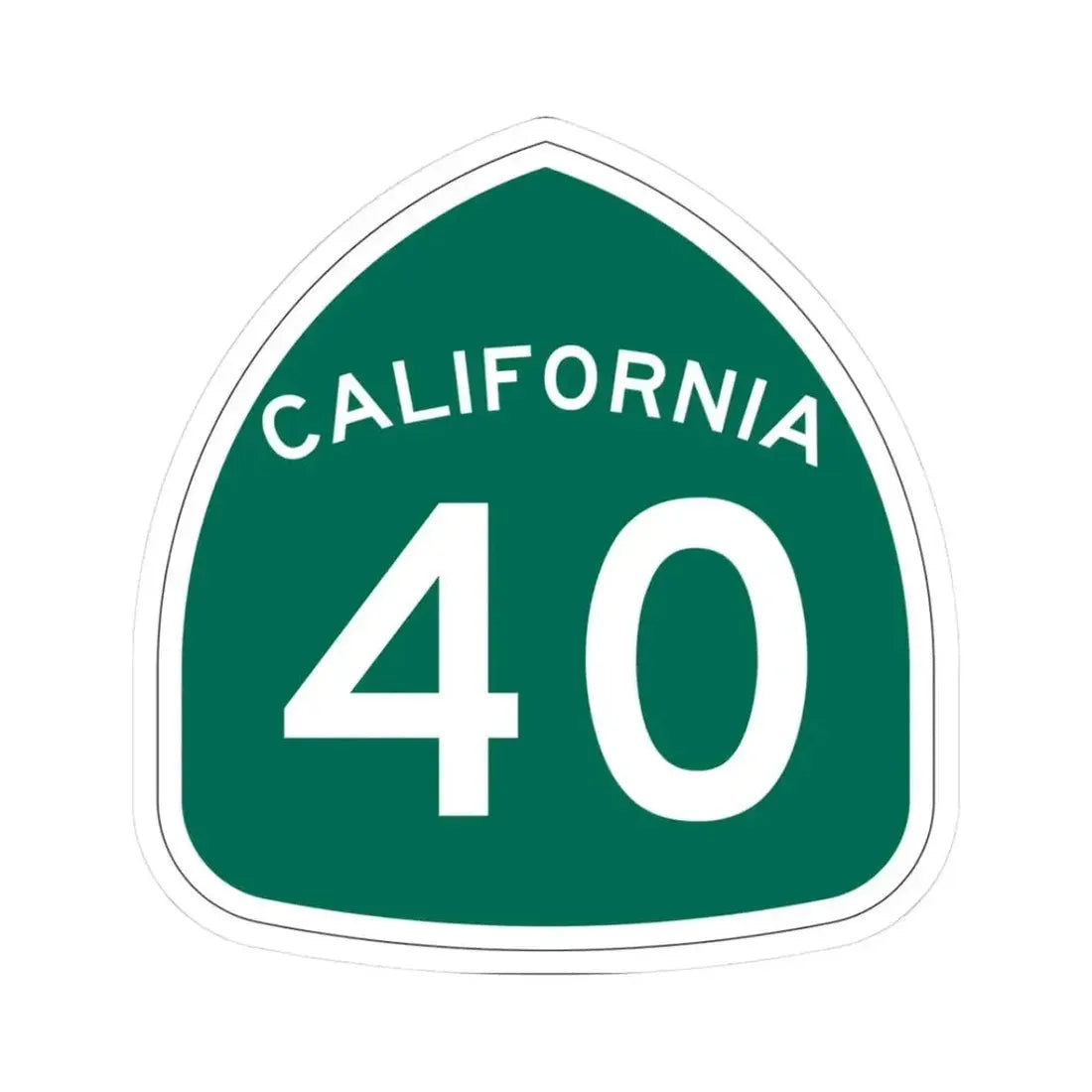 California 40 (California) (Road Sign) STICKER Vinyl Kiss-Cut Decal 3 Inch White - The Sticker Space