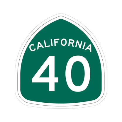 California 40 (California) (Road Sign) STICKER Vinyl Kiss-Cut Decal 4 Inch White - The Sticker Space