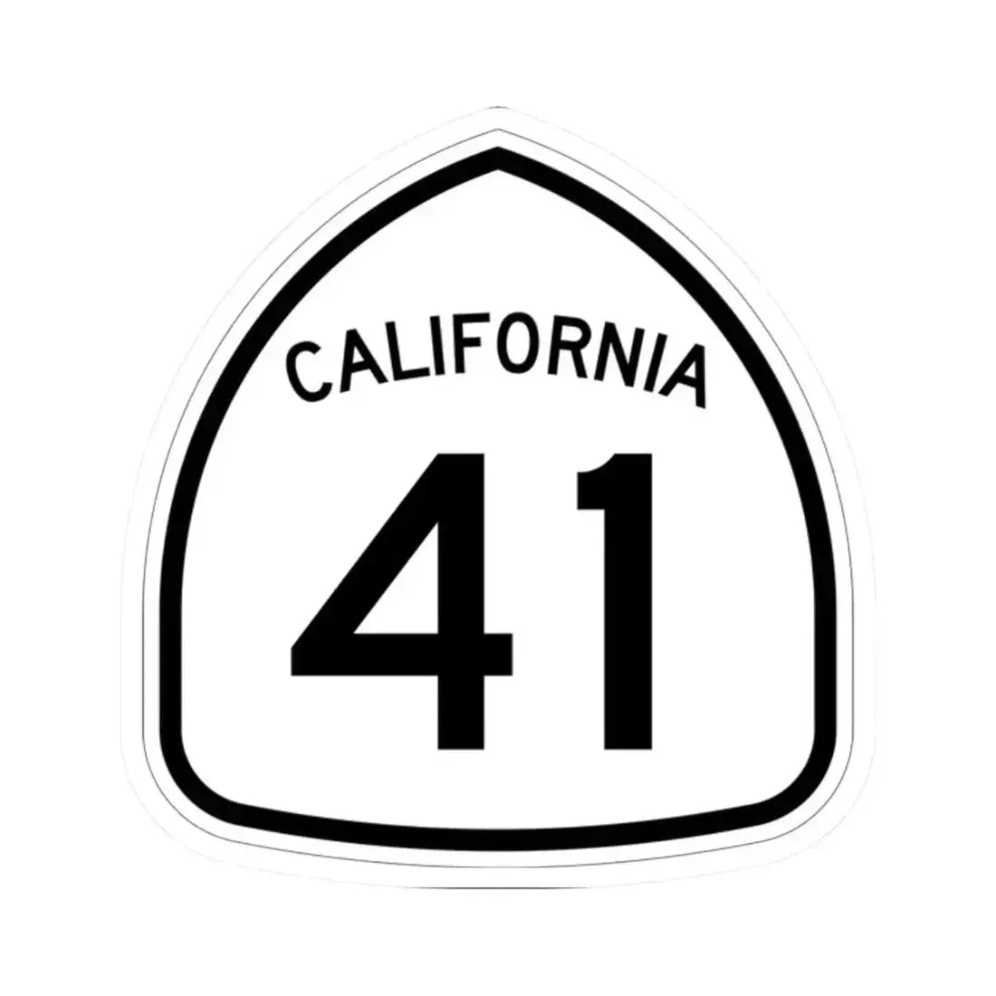 California 41 1957 (California) (Road Sign) STICKER Vinyl Kiss-Cut Decal 2 Inch White - The Sticker Space