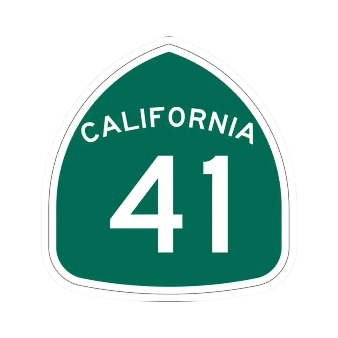 California 41 (California) (Road Sign) STICKER Vinyl Kiss-Cut Decal 2 Inch White - The Sticker Space