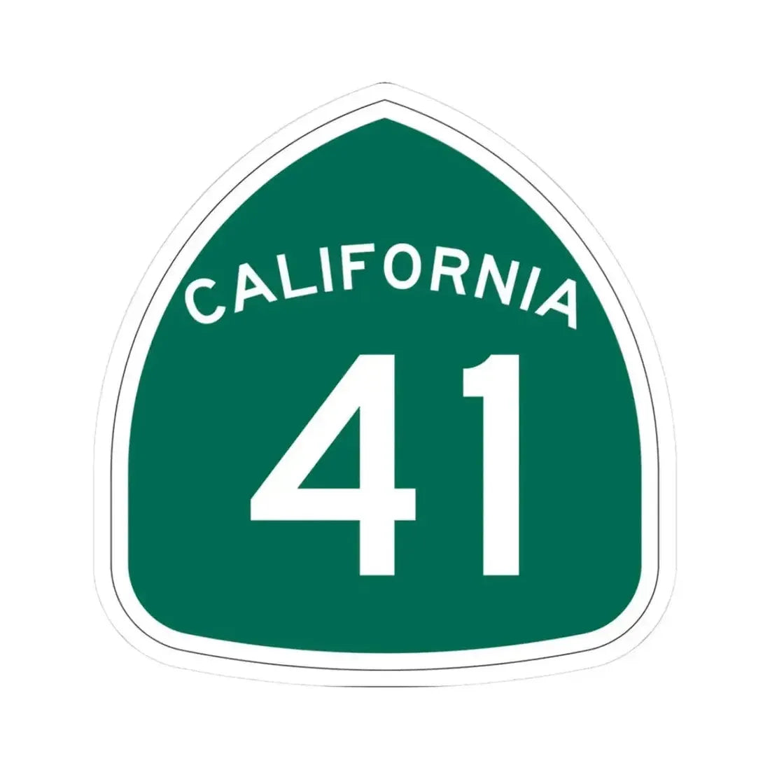 California 41 (California) (Road Sign) STICKER Vinyl Kiss-Cut Decal 3 Inch White - The Sticker Space
