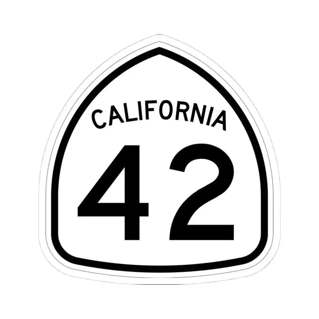 California 42 1957 (California) (Road Sign) STICKER Vinyl Kiss-Cut Decal 4 Inch White - The Sticker Space