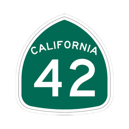 California 42 (California) (Road Sign) STICKER Vinyl Kiss-Cut Decal 4 Inch White - The Sticker Space