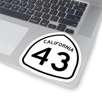 California 43 1957 (California) (Road Sign) STICKER Vinyl Kiss-Cut Decal - The Sticker Space