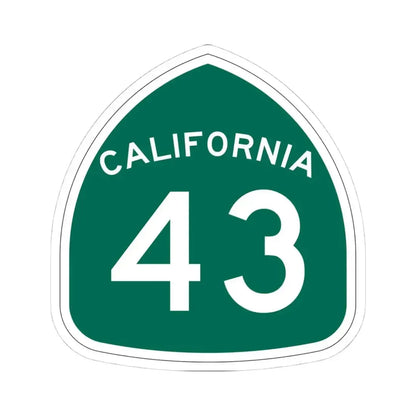 California 43 (California) (Road Sign) STICKER Vinyl Kiss-Cut Decal 4 Inch White - The Sticker Space