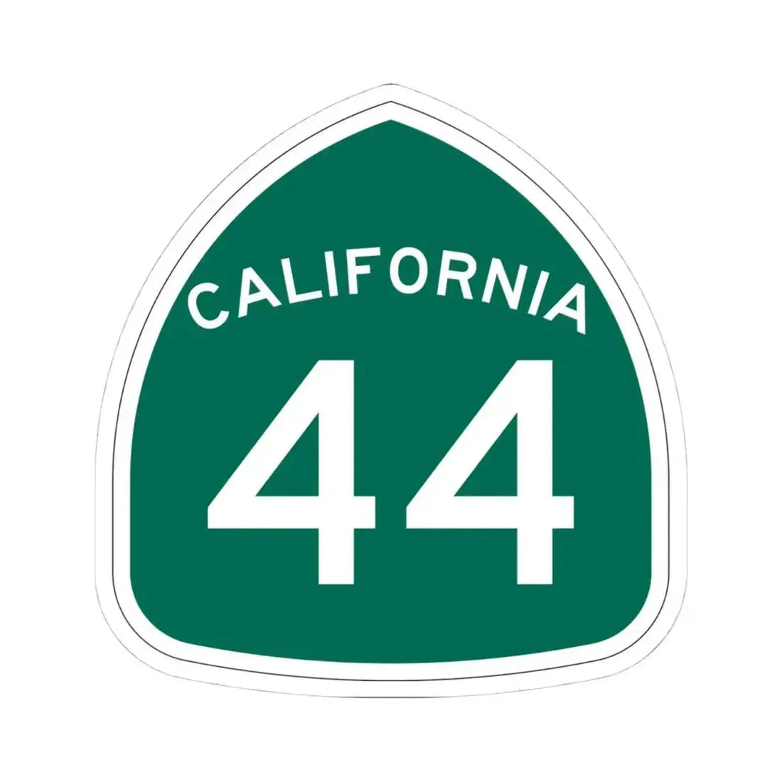 California 44 (California) (Road Sign) STICKER Vinyl Kiss-Cut Decal 4 Inch White - The Sticker Space