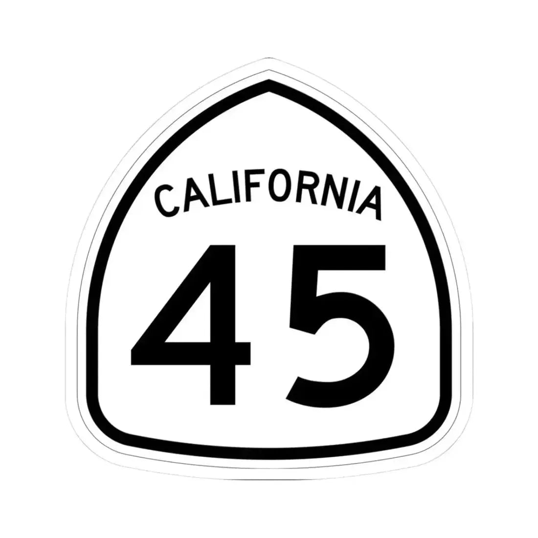 California 45 1957 (California) (Road Sign) STICKER Vinyl Kiss-Cut Decal 3 Inch White - The Sticker Space