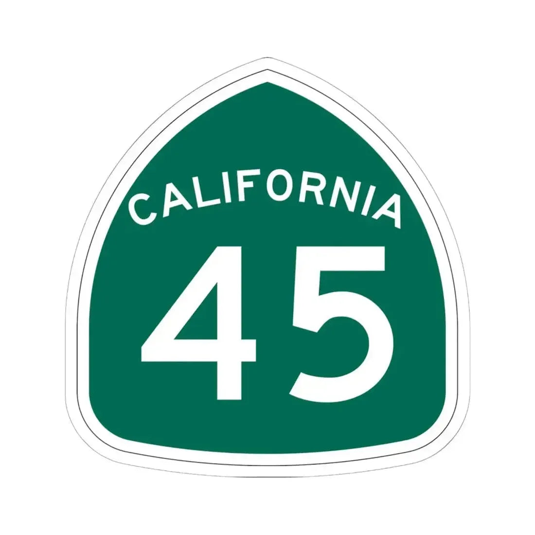 California 45 (California) (Road Sign) STICKER Vinyl Kiss-Cut Decal 6 Inch White - The Sticker Space