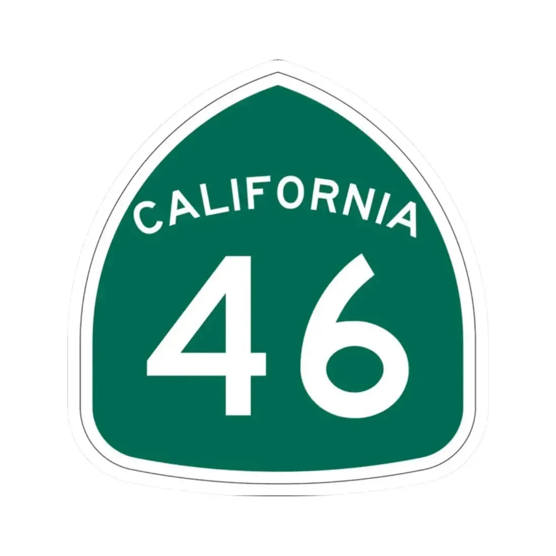 California 46 (California) (Road Sign) STICKER Vinyl Kiss-Cut Decal 2 Inch White - The Sticker Space