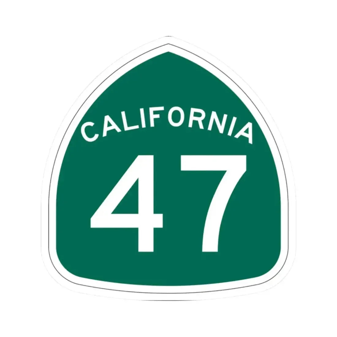 California 47 (California) (Road Sign) STICKER Vinyl Kiss-Cut Decal 2 Inch White - The Sticker Space
