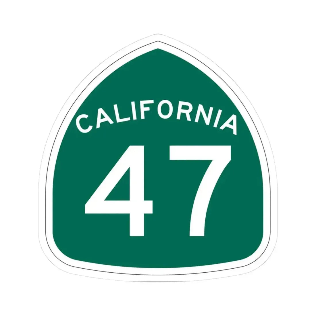 California 47 (California) (Road Sign) STICKER Vinyl Kiss-Cut Decal 3 Inch White - The Sticker Space