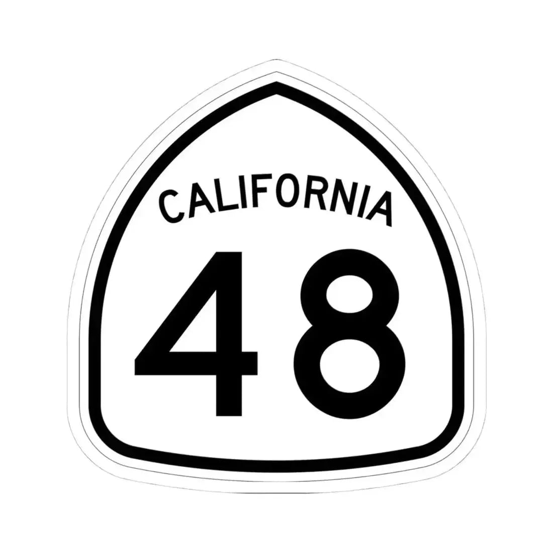 California 48 1957 (California) (Road Sign) STICKER Vinyl Kiss-Cut Decal 4 Inch White - The Sticker Space