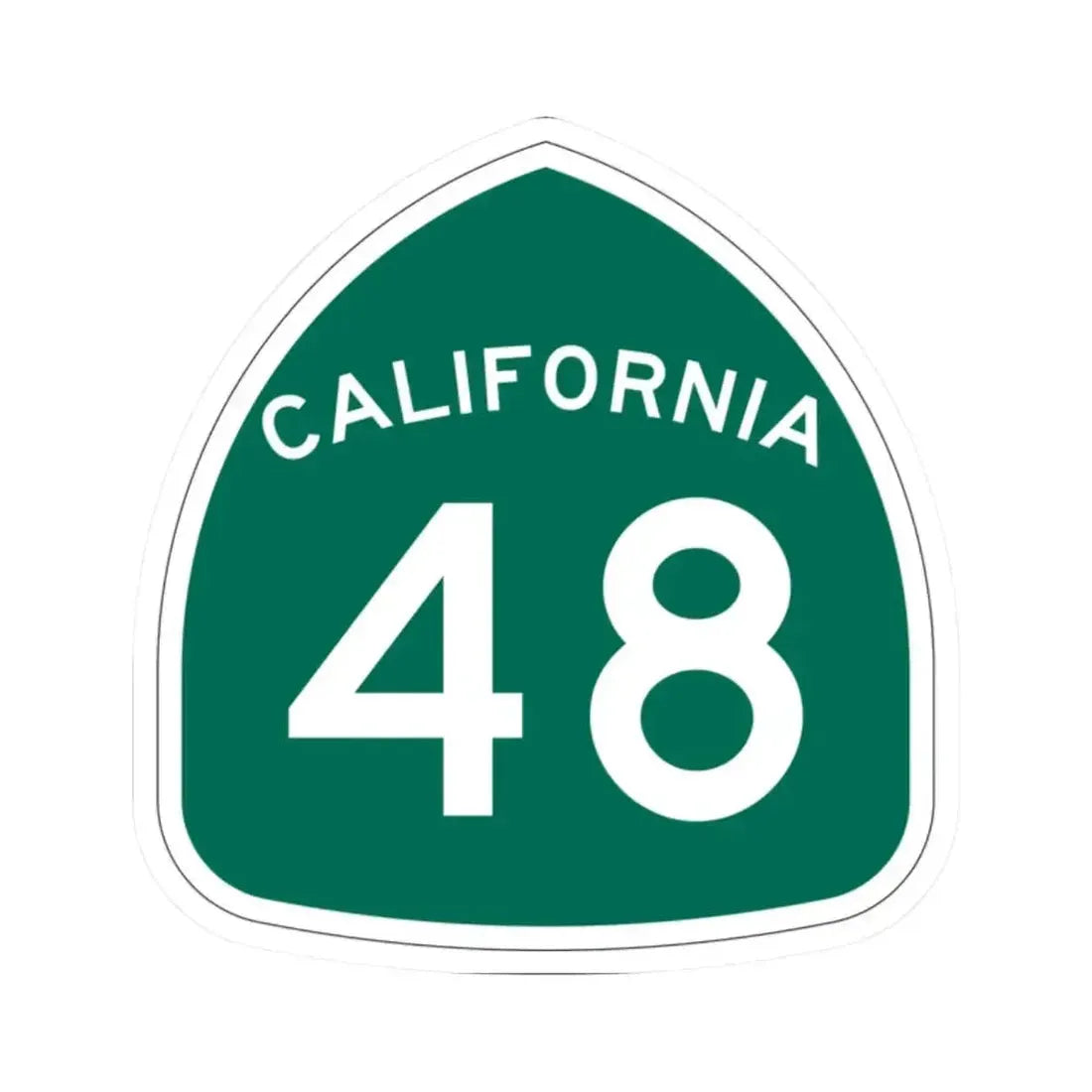California 48 (California) (Road Sign) STICKER Vinyl Kiss-Cut Decal 2 Inch White - The Sticker Space