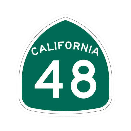 California 48 (California) (Road Sign) STICKER Vinyl Kiss-Cut Decal 2 Inch White - The Sticker Space