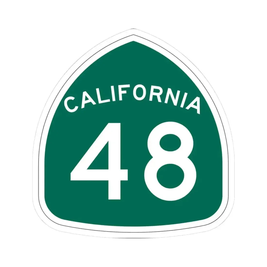 California 48 (California) (Road Sign) STICKER Vinyl Kiss-Cut Decal 3 Inch White - The Sticker Space