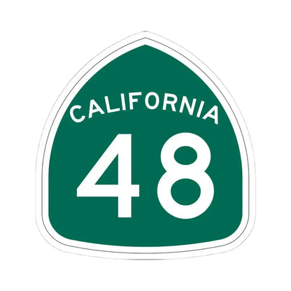California 48 (California) (Road Sign) STICKER Vinyl Kiss-Cut Decal 4 Inch White - The Sticker Space