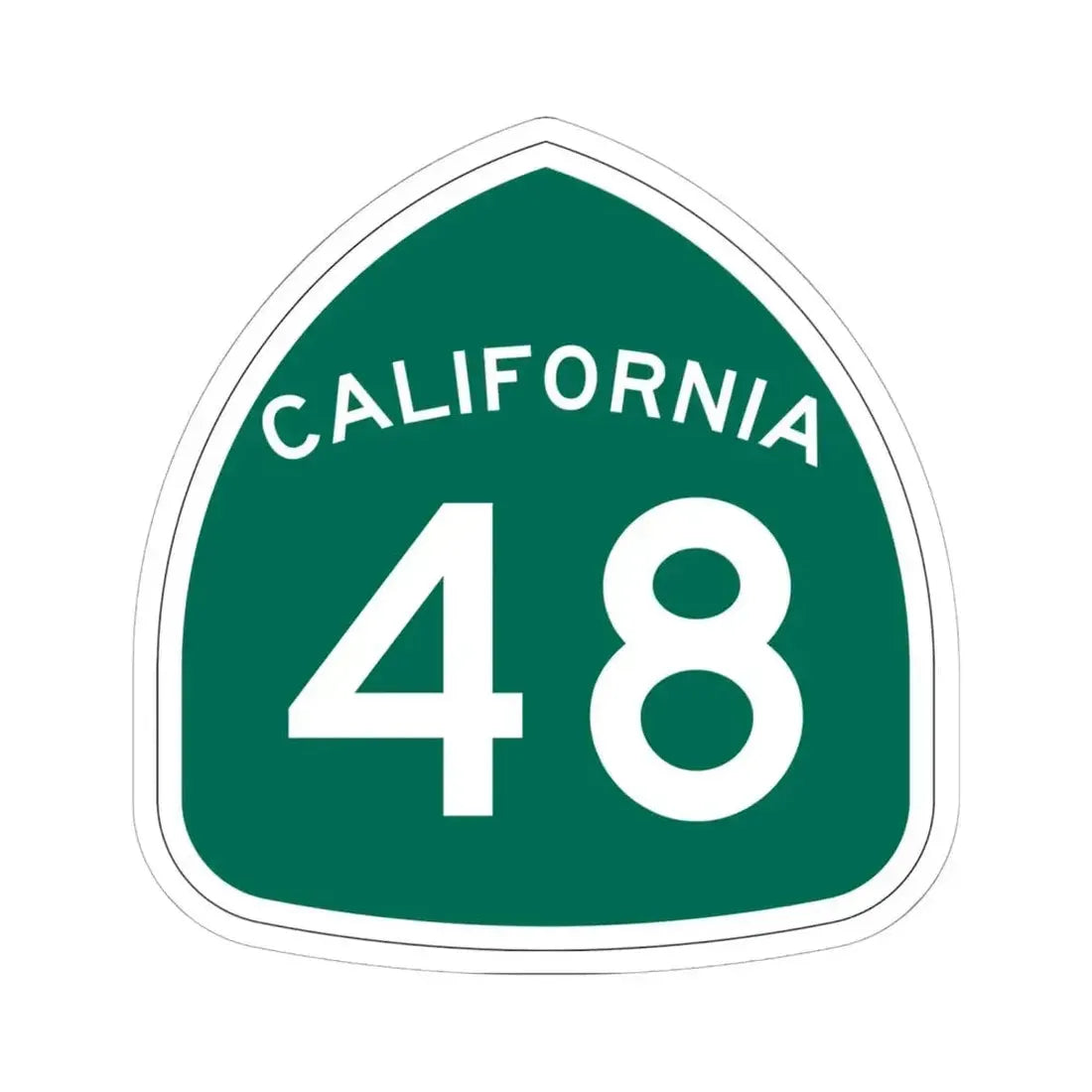 California 48 (California) (Road Sign) STICKER Vinyl Kiss-Cut Decal 6 Inch White - The Sticker Space