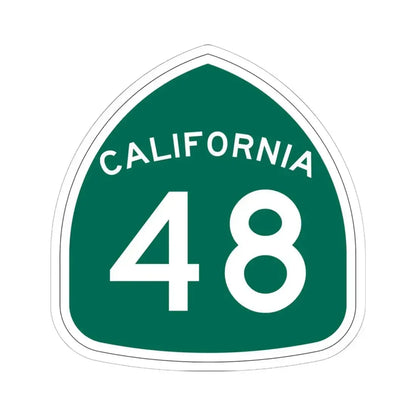 California 48 (California) (Road Sign) STICKER Vinyl Kiss-Cut Decal 6 Inch White - The Sticker Space