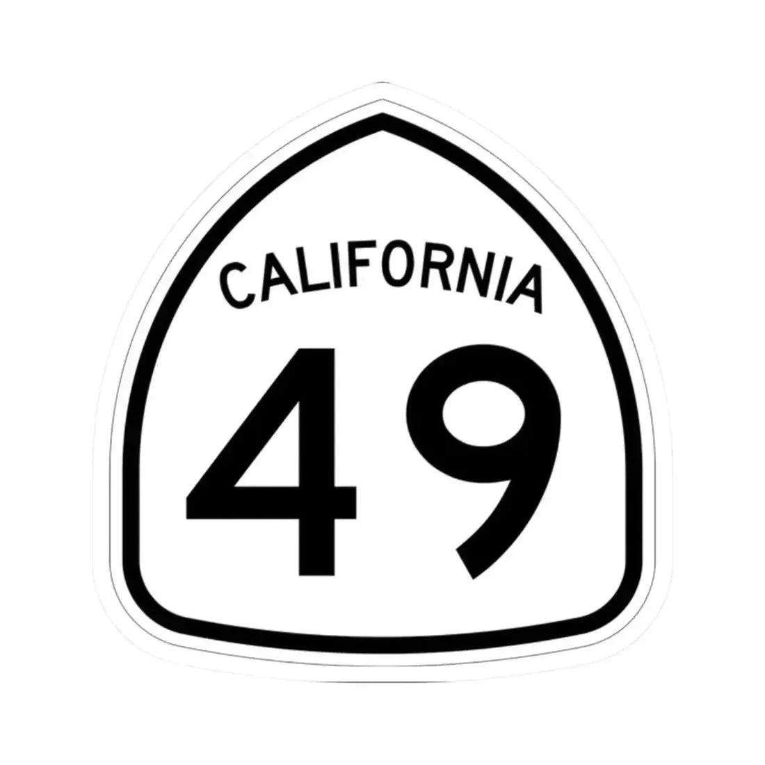 California 49 1957 (California) (Road Sign) STICKER Vinyl Kiss-Cut Decal 2 Inch White - The Sticker Space