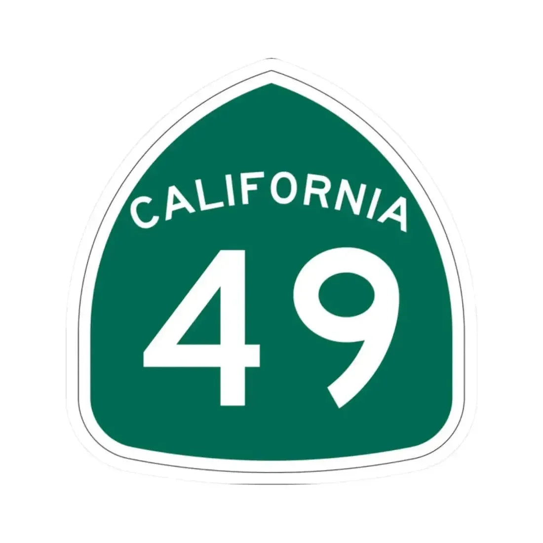 California 49 (California) (Road Sign) STICKER Vinyl Kiss-Cut Decal 2 Inch White - The Sticker Space
