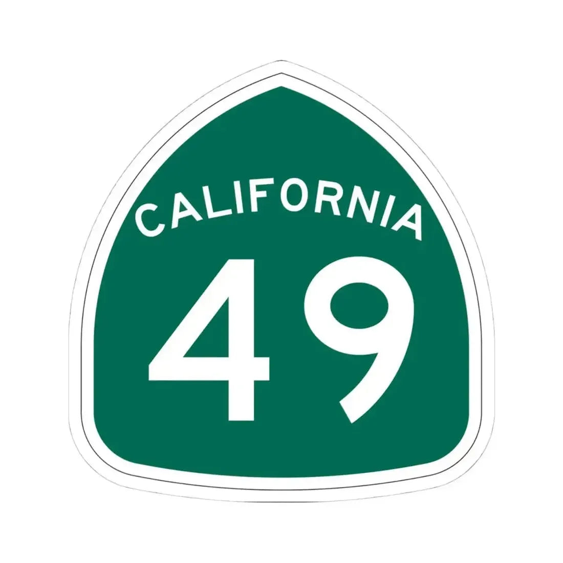 California 49 (California) (Road Sign) STICKER Vinyl Kiss-Cut Decal 4 Inch White - The Sticker Space
