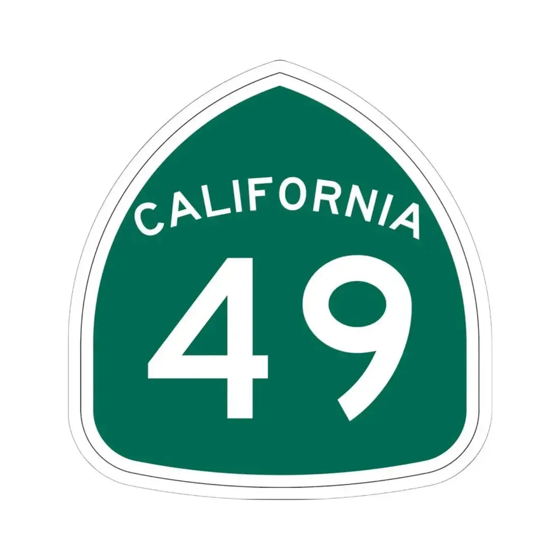 California 49 (California) (Road Sign) STICKER Vinyl Kiss-Cut Decal 6 Inch White - The Sticker Space