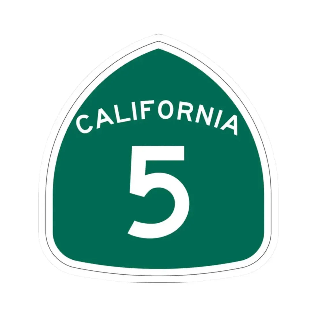 California 5 (California) (Road Sign) STICKER Vinyl Kiss-Cut Decal 2 Inch White - The Sticker Space