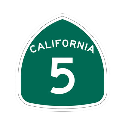 California 5 (California) (Road Sign) STICKER Vinyl Kiss-Cut Decal 2 Inch White - The Sticker Space