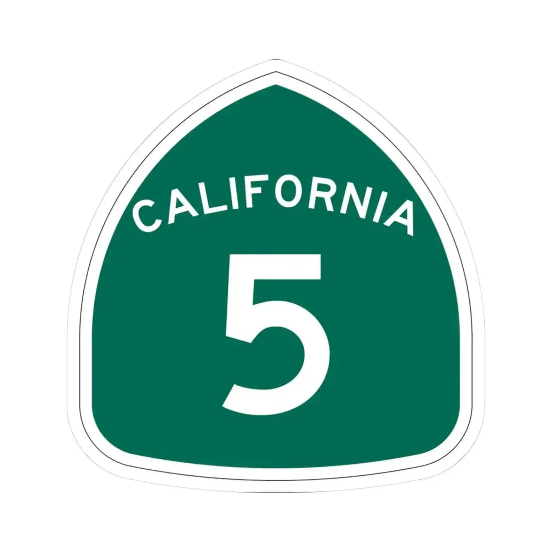 California 5 (California) (Road Sign) STICKER Vinyl Kiss-Cut Decal 3 Inch White - The Sticker Space