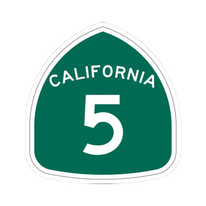 California 5 (California) (Road Sign) STICKER Vinyl Kiss-Cut Decal 3 Inch White - The Sticker Space
