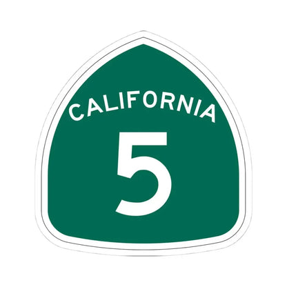 California 5 (California) (Road Sign) STICKER Vinyl Kiss-Cut Decal 4 Inch White - The Sticker Space
