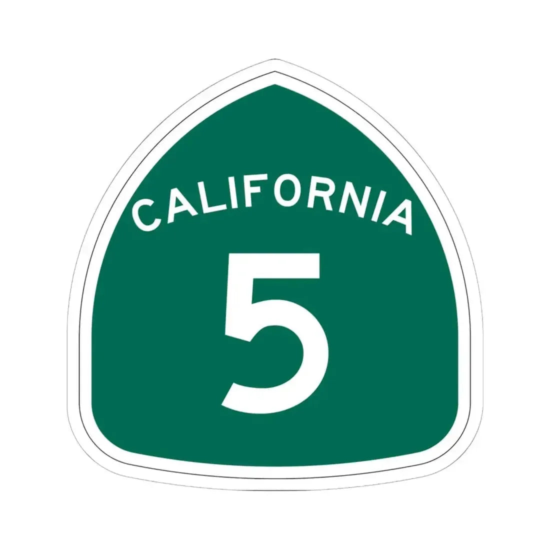 California 5 (California) (Road Sign) STICKER Vinyl Kiss-Cut Decal 6 Inch White - The Sticker Space