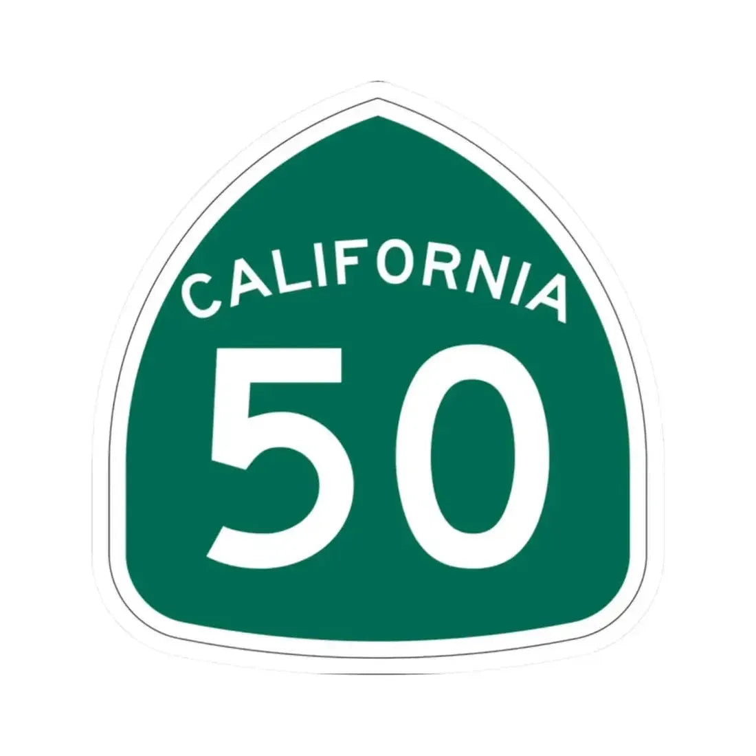California 50 (California) (Road Sign) STICKER Vinyl Kiss-Cut Decal 2 Inch White - The Sticker Space