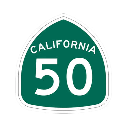 California 50 (California) (Road Sign) STICKER Vinyl Kiss-Cut Decal 2 Inch White - The Sticker Space