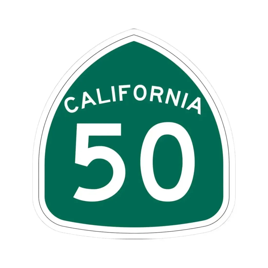 California 50 (California) (Road Sign) STICKER Vinyl Kiss-Cut Decal 3 Inch White - The Sticker Space