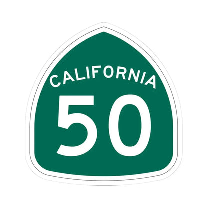 California 50 (California) (Road Sign) STICKER Vinyl Kiss-Cut Decal 3 Inch White - The Sticker Space