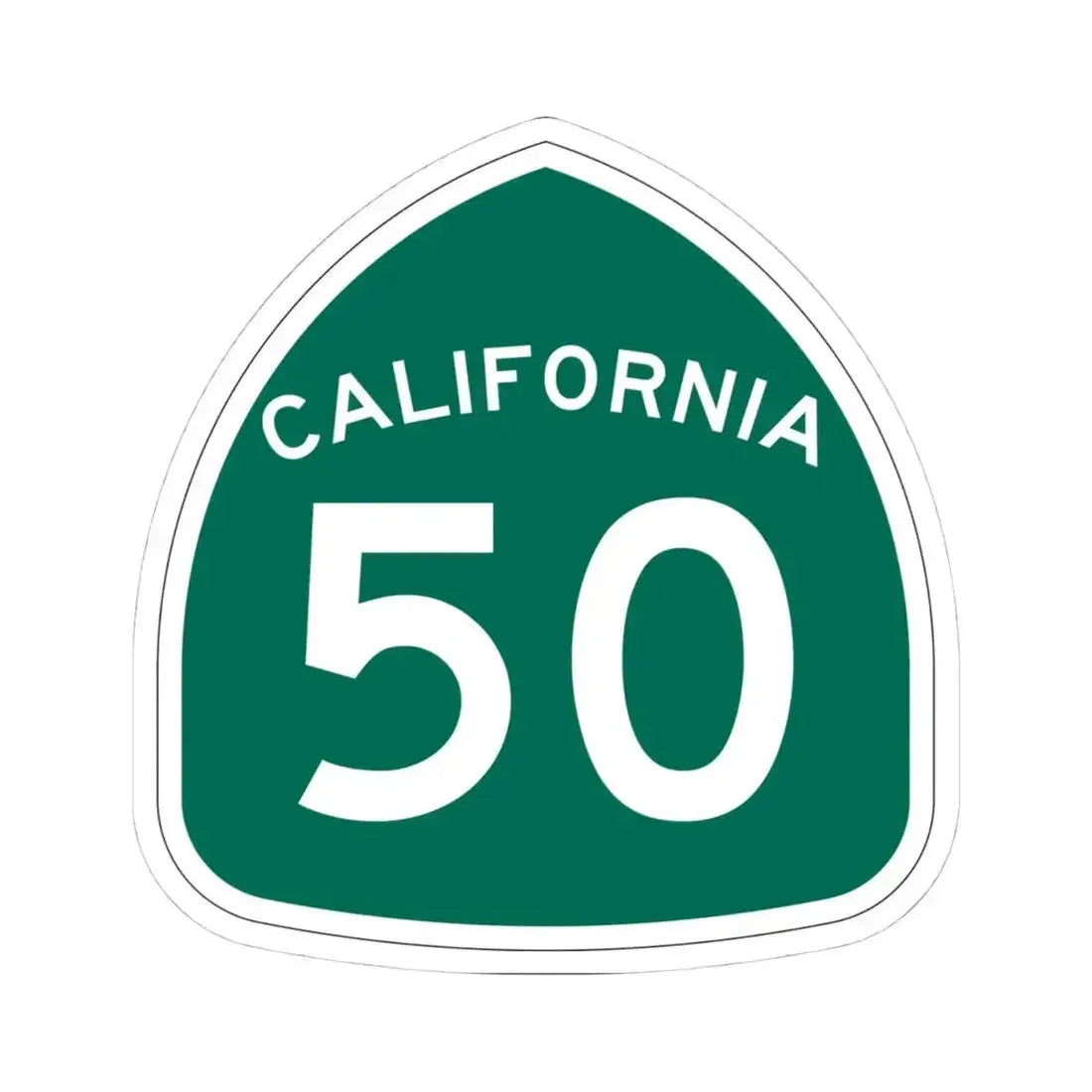 California 50 (California) (Road Sign) STICKER Vinyl Kiss-Cut Decal 4 Inch White - The Sticker Space