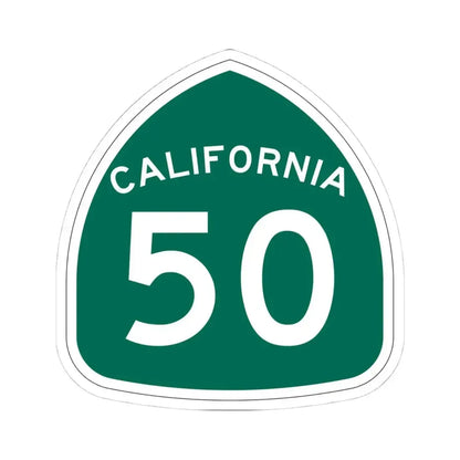 California 50 (California) (Road Sign) STICKER Vinyl Kiss-Cut Decal 4 Inch White - The Sticker Space