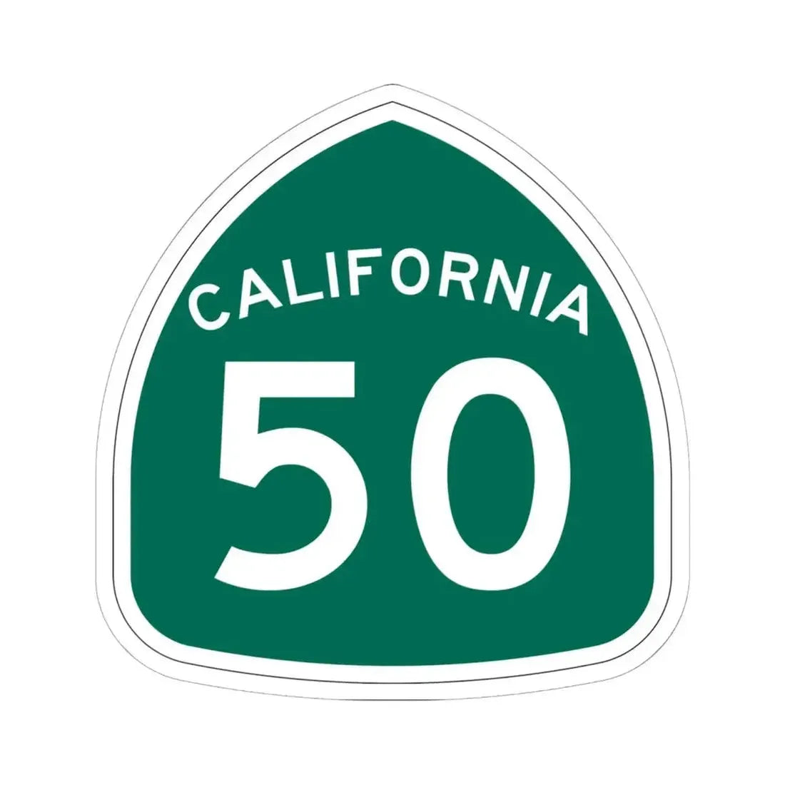 California 50 (California) (Road Sign) STICKER Vinyl Kiss-Cut Decal 6 Inch White - The Sticker Space