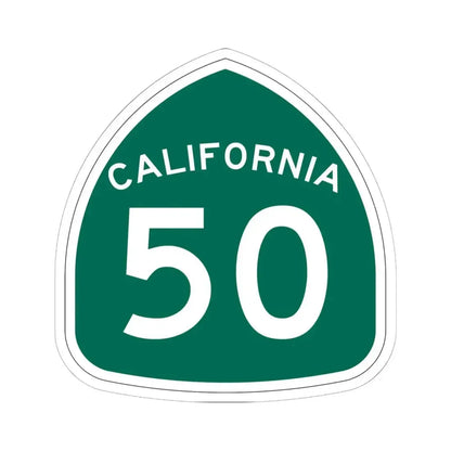 California 50 (California) (Road Sign) STICKER Vinyl Kiss-Cut Decal 6 Inch White - The Sticker Space
