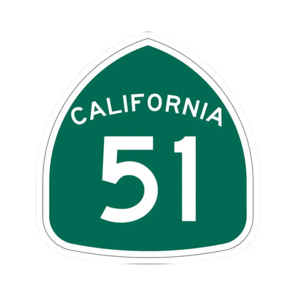 California 51 (California) (Road Sign) STICKER Vinyl Kiss-Cut Decal 2 Inch White - The Sticker Space