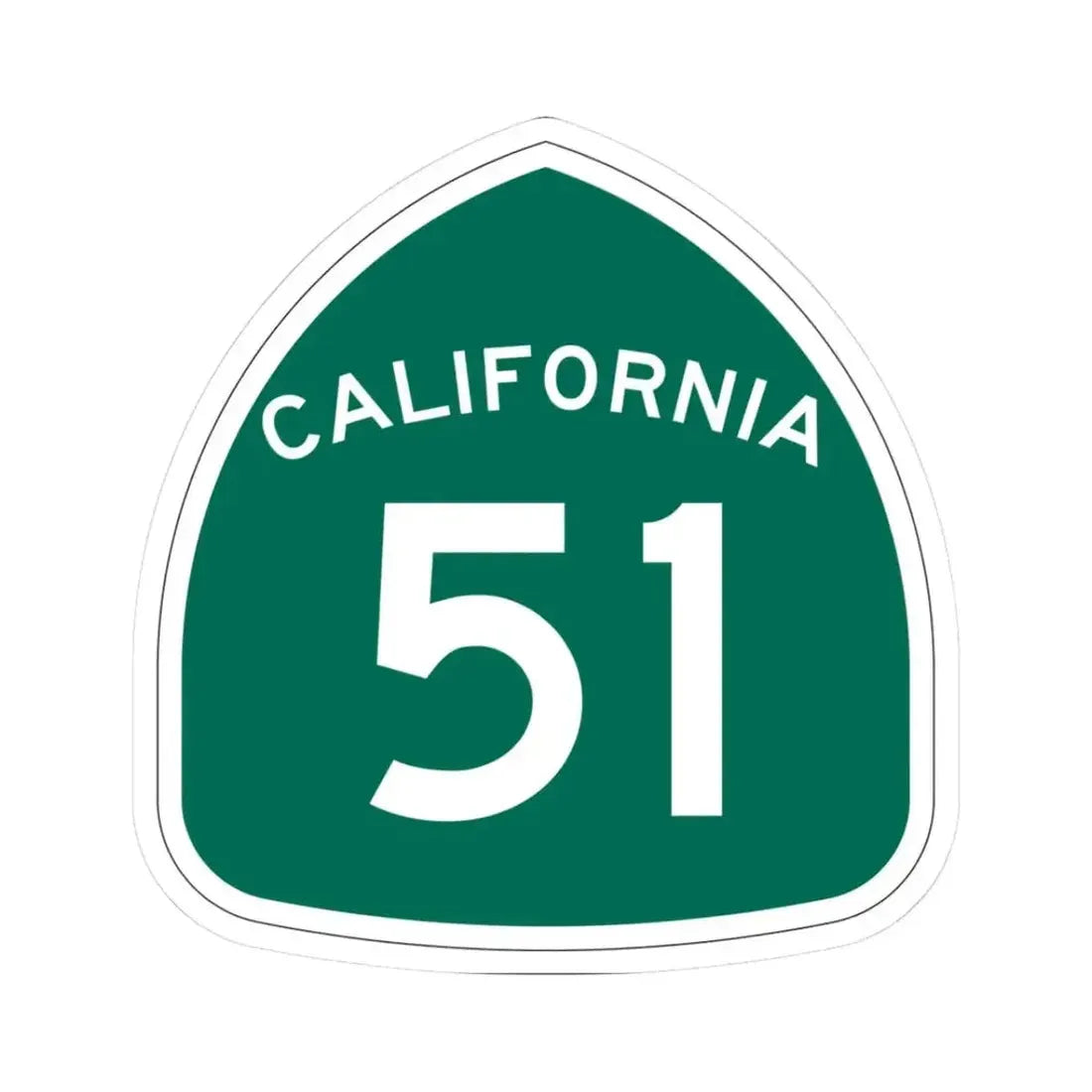 California 51 (California) (Road Sign) STICKER Vinyl Kiss-Cut Decal 3 Inch White - The Sticker Space
