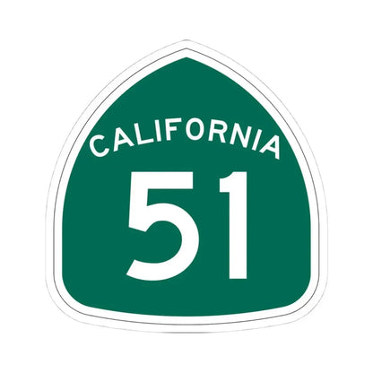 California 51 (California) (Road Sign) STICKER Vinyl Kiss-Cut Decal 4 Inch White - The Sticker Space