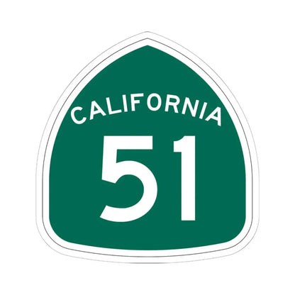 California 51 (California) (Road Sign) STICKER Vinyl Kiss-Cut Decal 6 Inch White - The Sticker Space